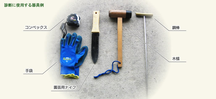 診断に使用する器具例